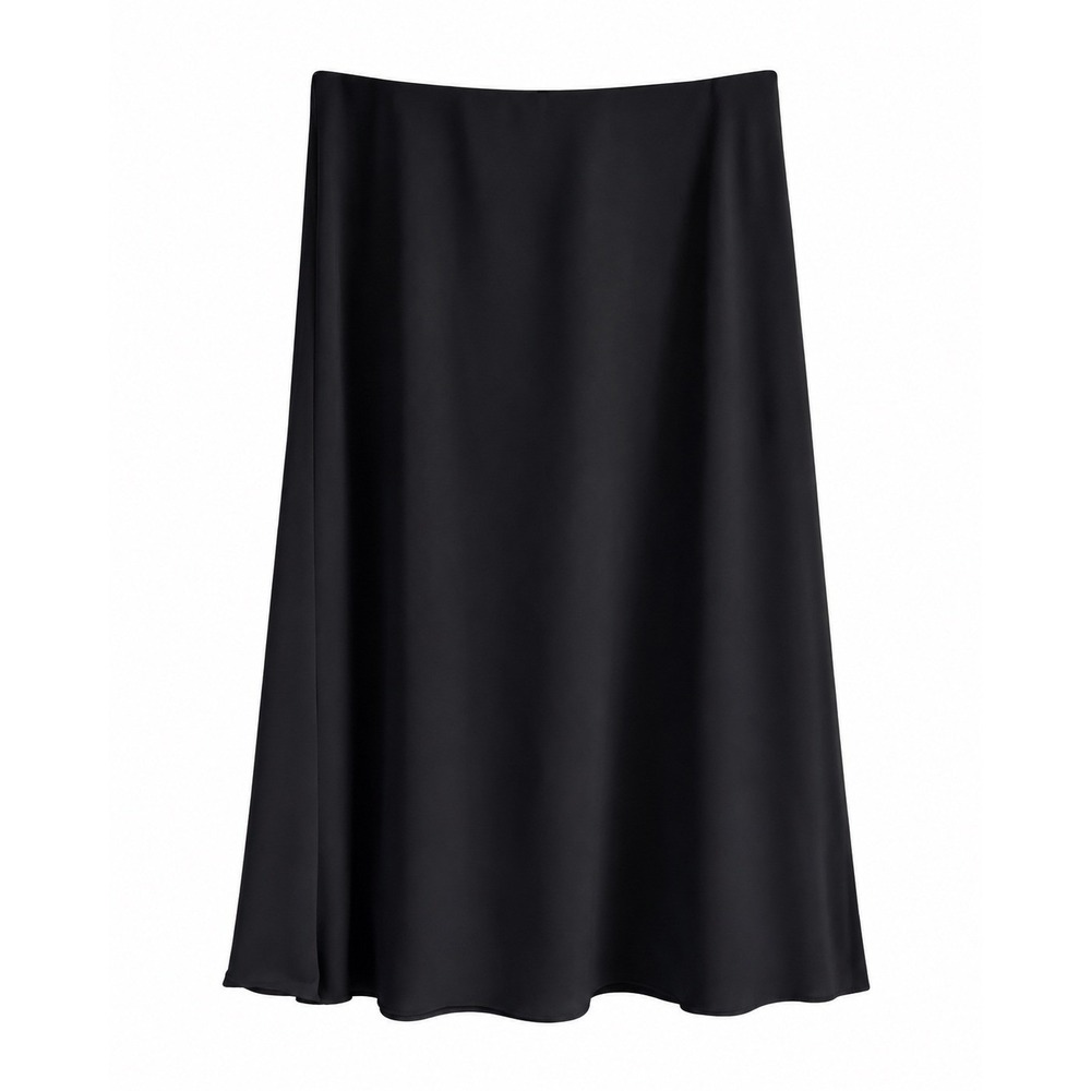 Karen Kane Black Bias Midi Skirt Large NWT Made USA Quiet Luxury MSRP $139